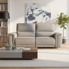 Divano recliner elettrico 3 posti tessuto grigio 205 cm Velveta