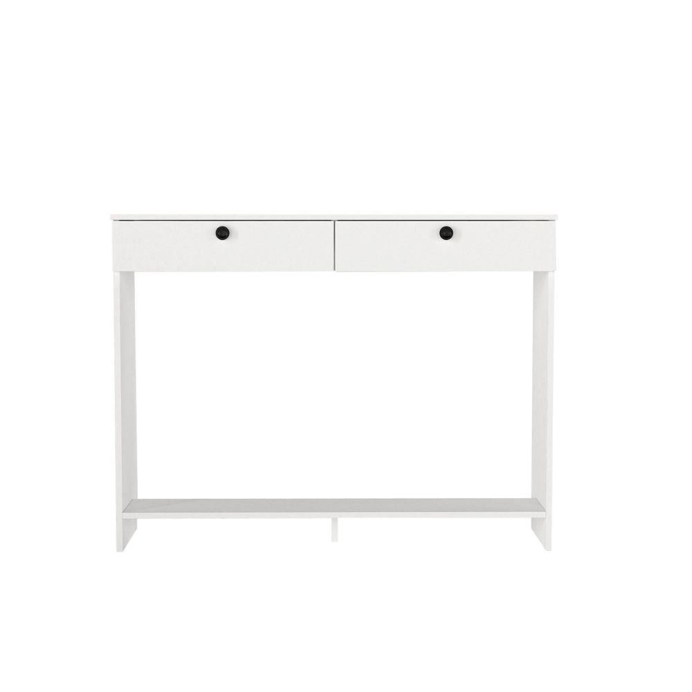CONSOLE CACHE RADIATEUR OPELYA 130 CM AVEC DEUX TIROIRS COULEUR BLANC