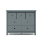 Kommode aus Massivholz mit 7 Schubladen, Khakigrün, 110x40x80H cm – Missy