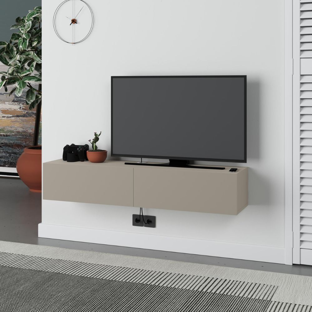 Mobile porta Tv sospeso 2 ante a ribalta colore cashmere Francy
