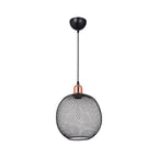 Lampada a sospensione metallo traforato nero Belin MDL4320