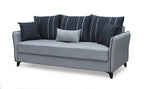 Divano letto 3 posti con contenitore e cuscini 210 cm grigio - Panama