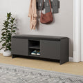 Banc à chaussures avec coussin et 2 portes couleur anthracite Zulla