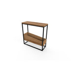 MSH294002 TABLE BASSE LIDO CHÊNE DEEP OUD ET STRUCTURE MÉTAL NOIR