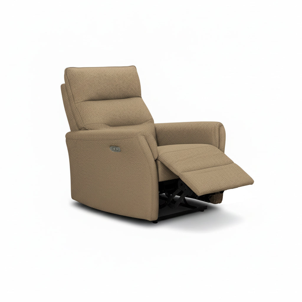 Poltrona relax recliner elettrico in tessuto camel Softwave