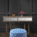 Dresser con gambe oro e 2 cassetti finitura vizon cream 140.4x80.3H cm - Eliza