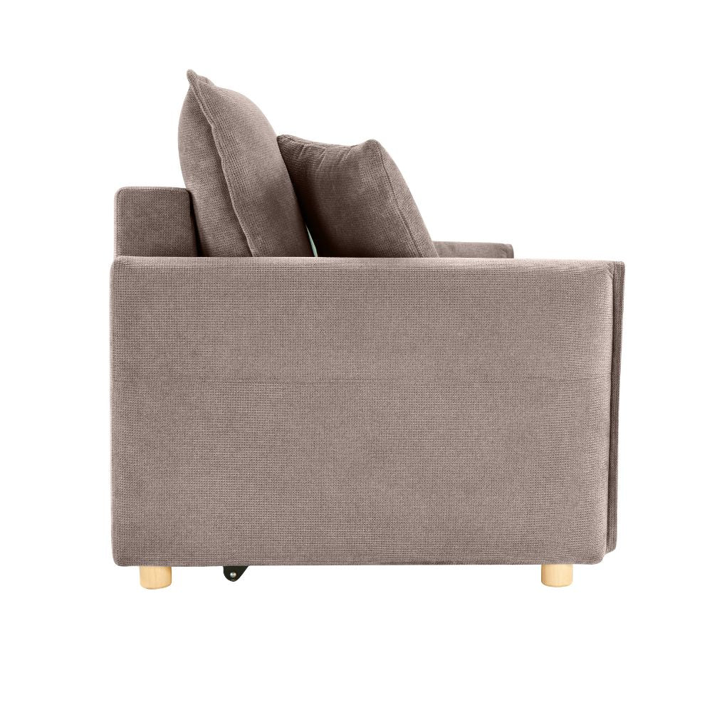 Divano letto 3 posti tessuto tortora 176x93x97H Cassie