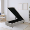 Letto singolo con contenitore in tessuto grigio 82x192x39H Sommier
