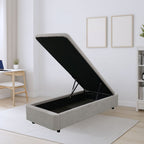 Letto singolo con contenitore in tessuto grigio 82x192x39H Sommier