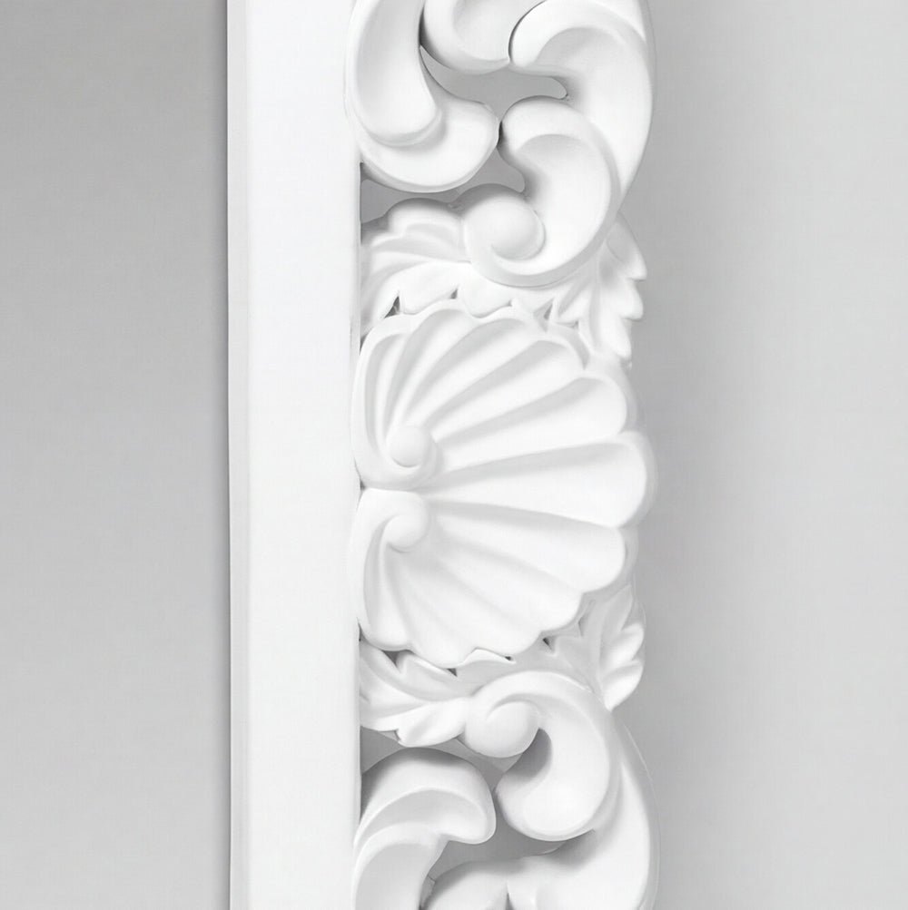 Specchio da parete stile barocco colore bianco 60x80H cm design raffinato