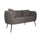 Divano 2 posti in tessuto grigio mouse con piedi neri 141x70x74H Nuvia