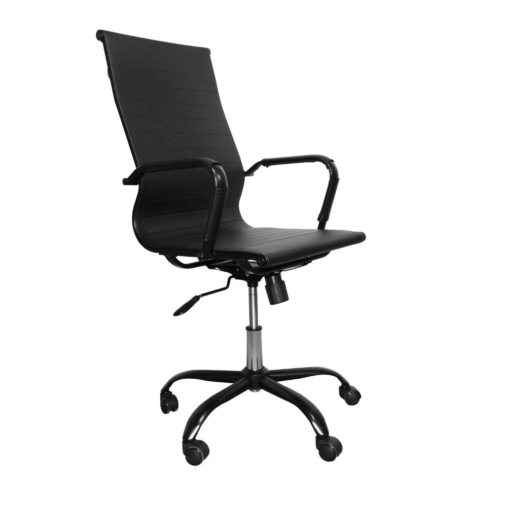 Poltrona ufficio con schienale ergonomico e ruote colore nero H105 Nuvia