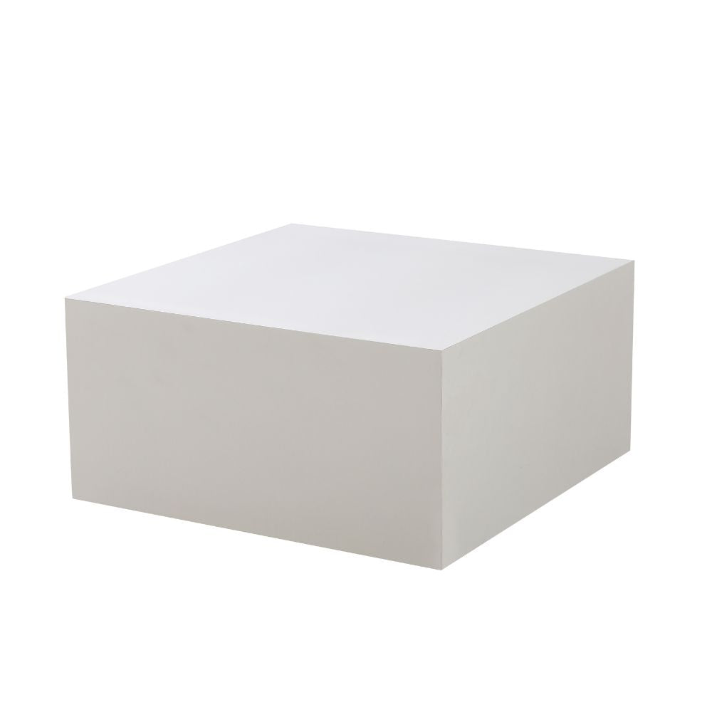 Tavolino da salotto quadrato colore bianco 80x40H cm - Leila