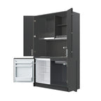 Cuisine escamotable compacte avec électroménager couleur anthracite 125x62x208H - Fold Evolution