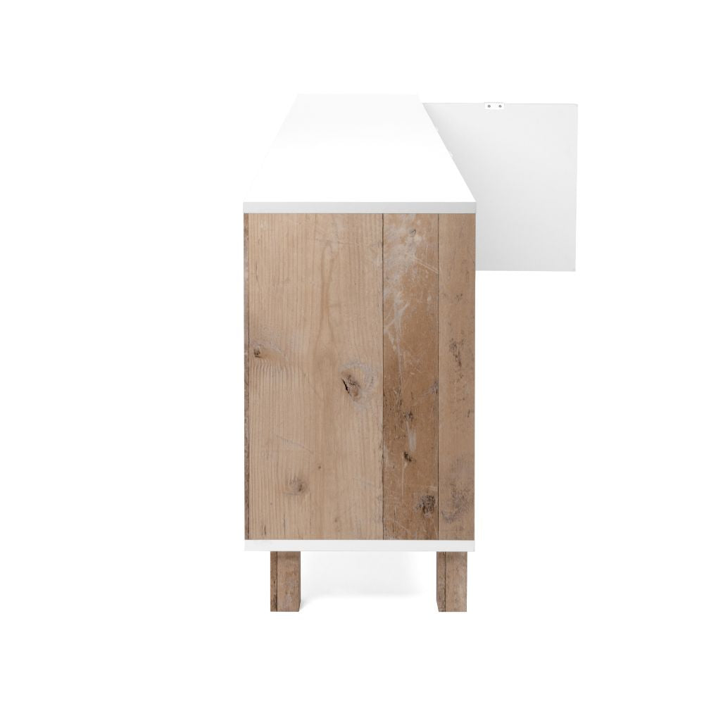 Madia 3 ante porta TV 200x35x64,5 colore bianco rovere Menorca57A