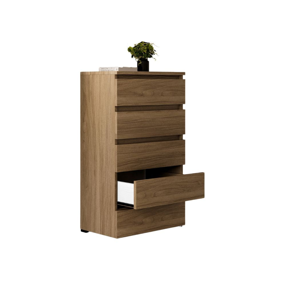 Kommode Nussbaum natur 5 Schubladen 75x40x127H