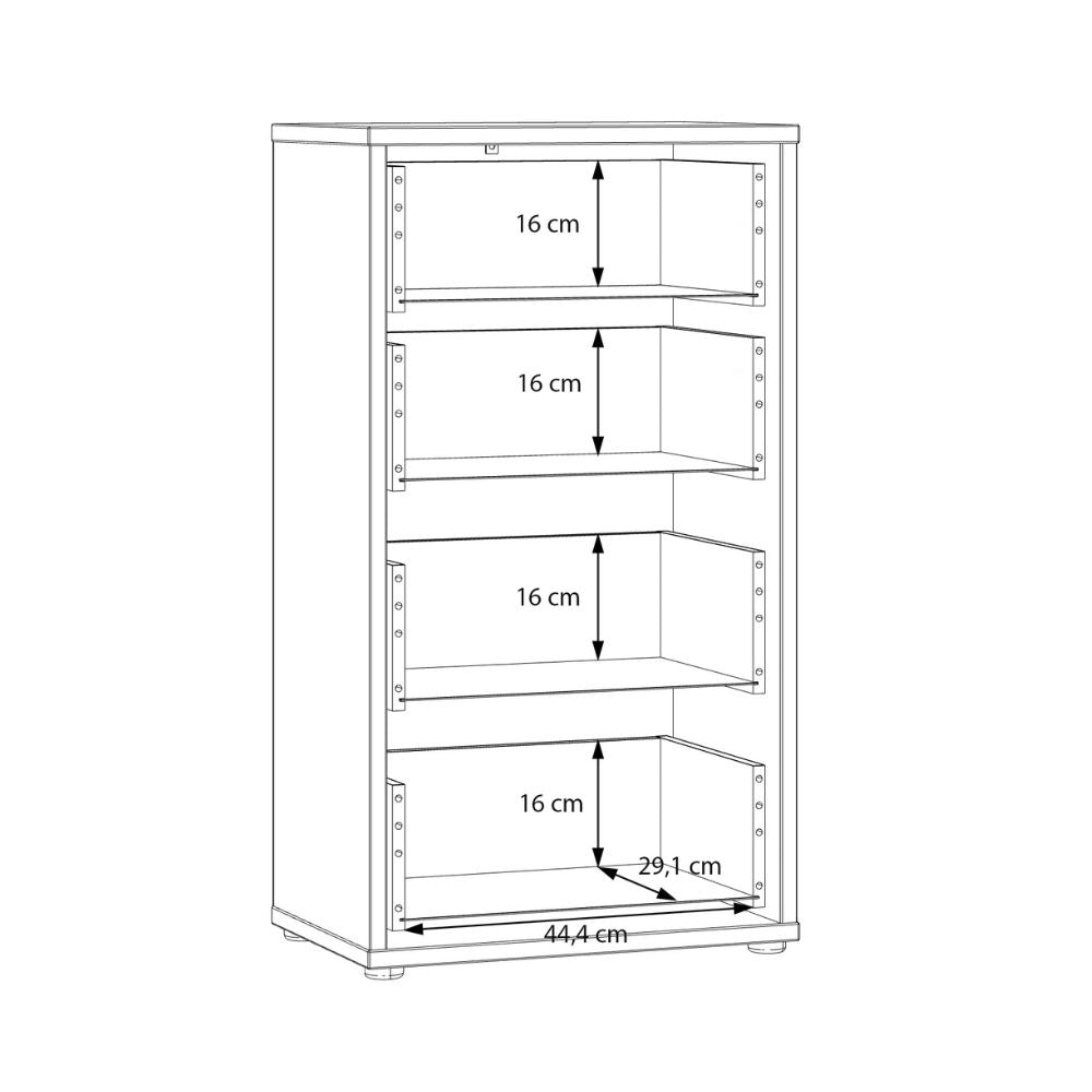 Commode 4 tiroirs coloris cachemire 55x35x99 Medea