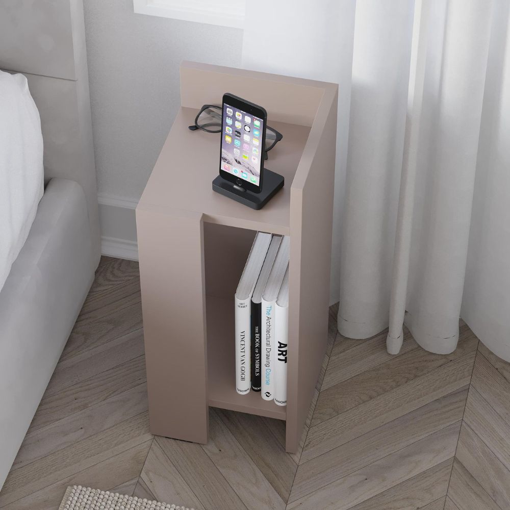 Tavolino comodino 25x27x60h destro colore tortora Elos