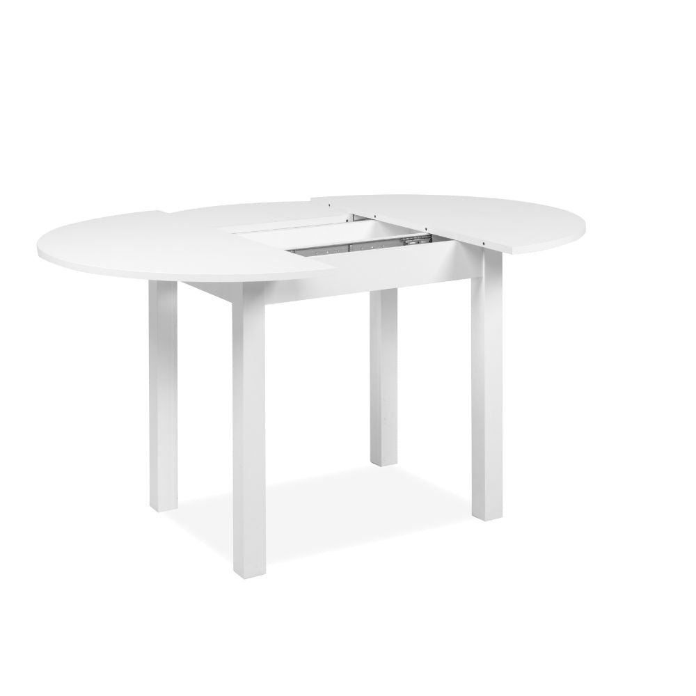 Runder ausziehbarer Tisch in Weiß 100x76H cm - Circe