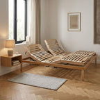 Elektrischer Lattenrost 160x190 cm aus Holz mit verstellbarem Kopf- und Fußteil