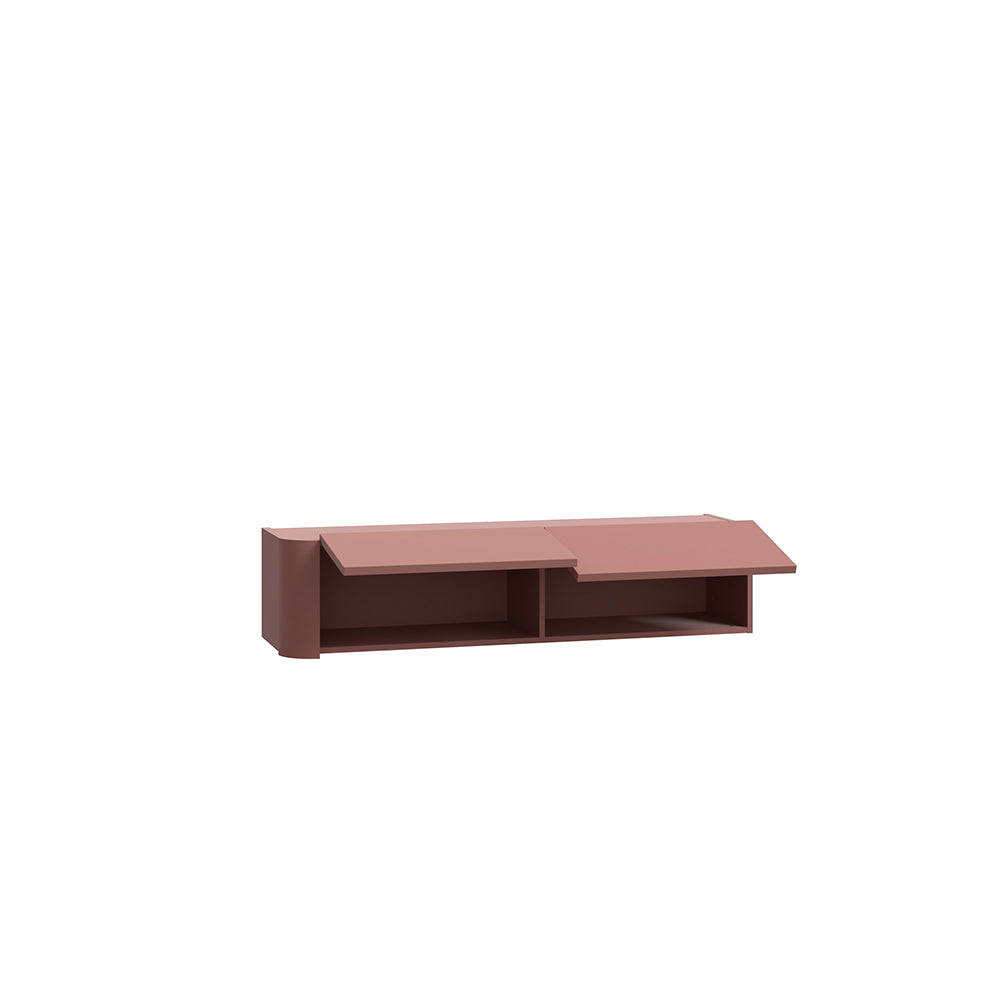 Parete attrezzata Core con porta Tv e pensili rovere e terracotta Core