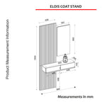 ENTRÉE ELOIS ANTHRACITE CHÊNE AVEC 3 PATTÈRES ET MIROIR