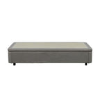 Letto singolo con contenitore in tessuto grigio 82x192x39H Sommier