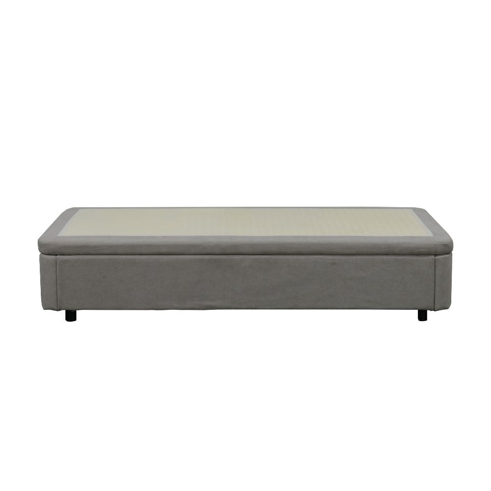 Letto singolo con contenitore in tessuto grigio 82x192x39H Sommier