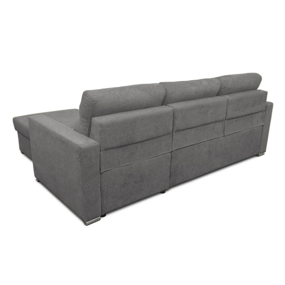 Divano angolare con penisola reversibile e letto estraibile colore grigio - Kendall