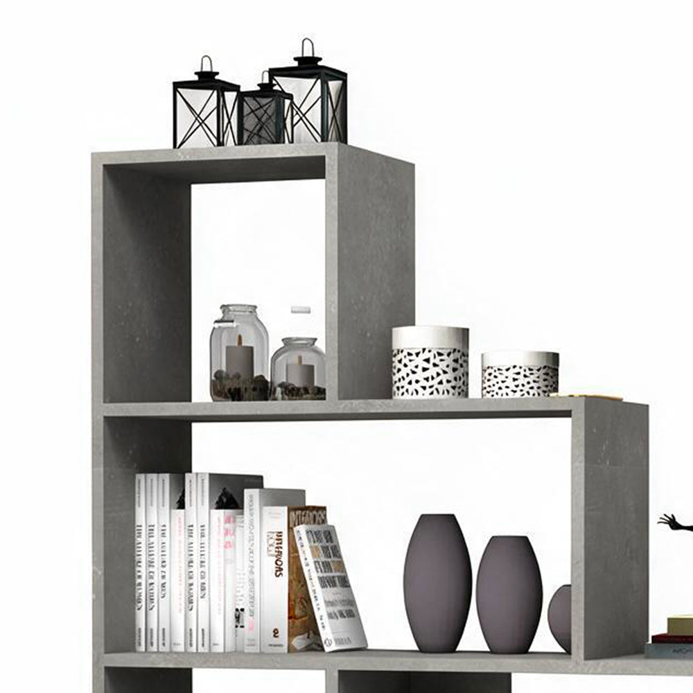Libreria a scala 145x145 cm in legno colore beton - Alis