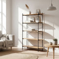 Libreria con 5 ripiani rovere e struttura in metallo nero Hanoi20B