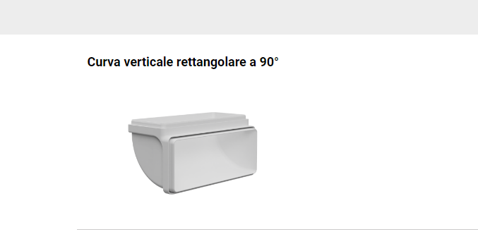 Curva verticale 90 gradi per tubo rettangolare per aspirazione cappa BVCV229