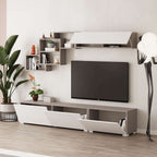 Parete attrezzata colore bianco e tortora 210x35x39H Free
