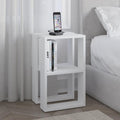 Comodino due ripiani 34x30x55h colore bianco Lonie