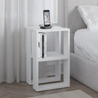Comodino due ripiani 34x30x55h colore bianco Lonie