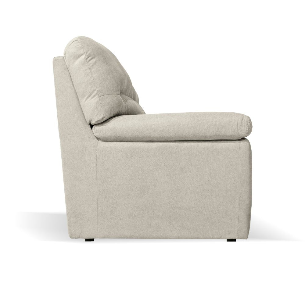 Canapé 2 places avec pieds carrés revêtu de tissu couleur beige - Alenda