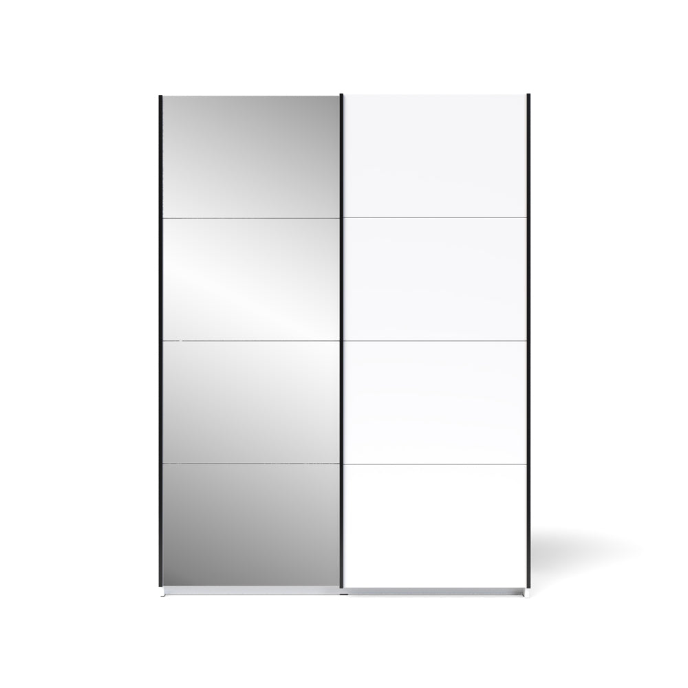 Armadio 2 ante scorrevoli con specchio 150x58x205H colore bianco Zegna