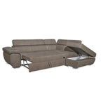 Divano letto angolare con penisola destra colore grigio elephant - Fiona