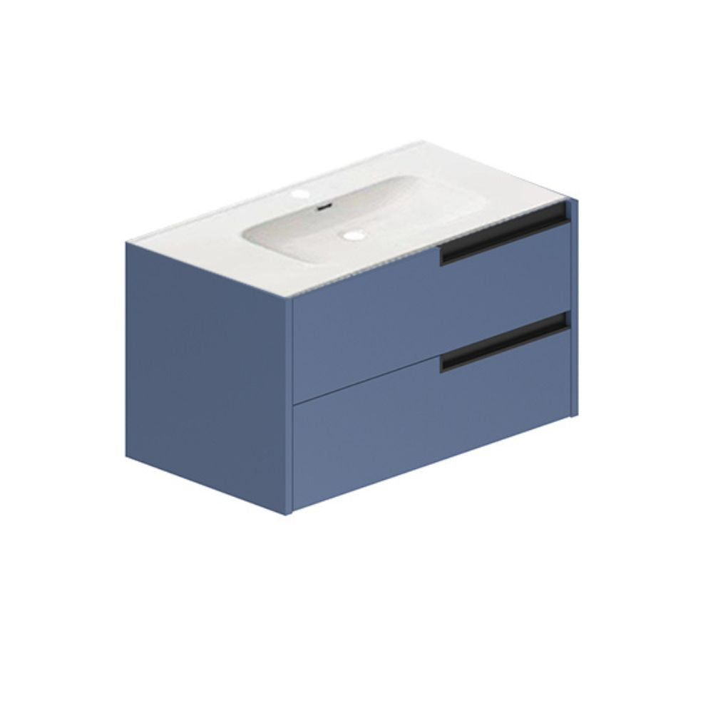 Mobile bagno sospeso 80 cm con cassetti colore azzurro - Former