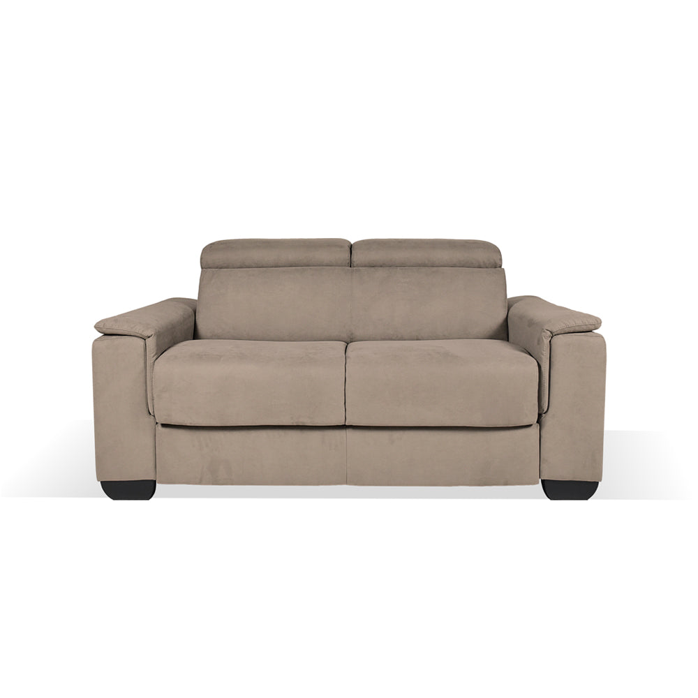 Divano letto 2 posti in tessuto marrone caribou Mercurio 194x83x97H