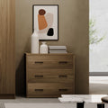 Comò con 3 cassetti colore noce naturale 91x45x81H cm