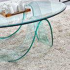 Runder Couchtisch aus gebogenem, gehärtetem Glas 100x36H cm – Carpino