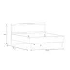 Letto matrimoniale con testiera effetto rattan colore rovere Livia