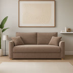 Divano 3 posti con letto estraibile e contenitore in tessuto tortora 180x93x97H Cosy