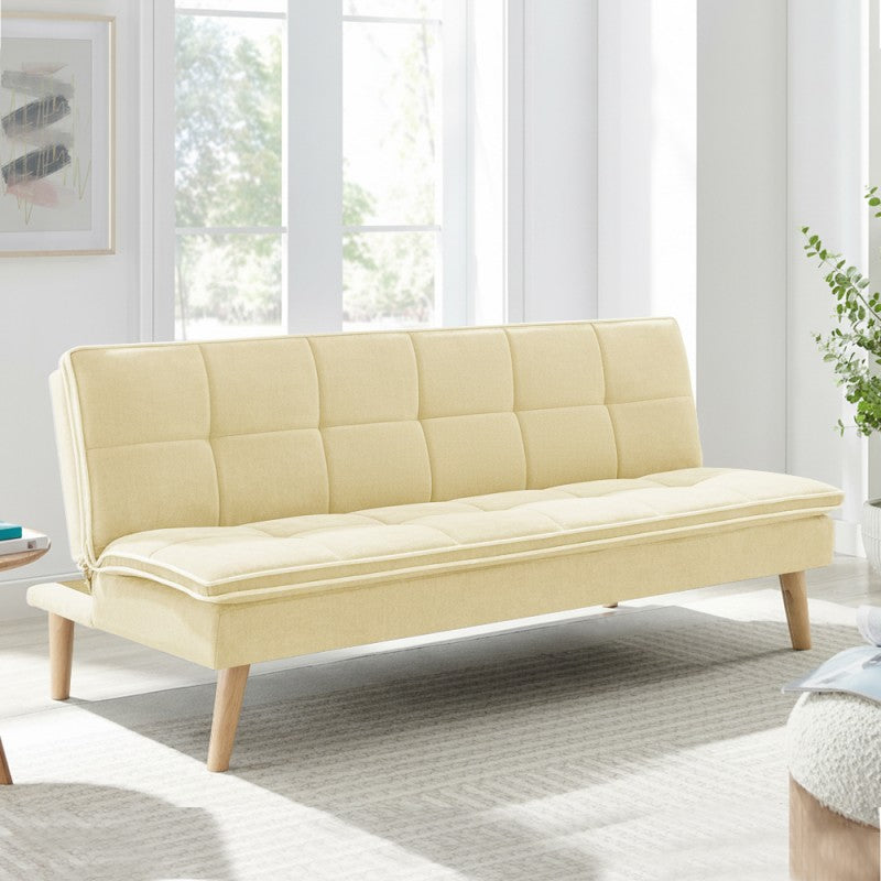 Schlafsofa 3-Sitzer cremefarben 182x88x80H Lunaria
