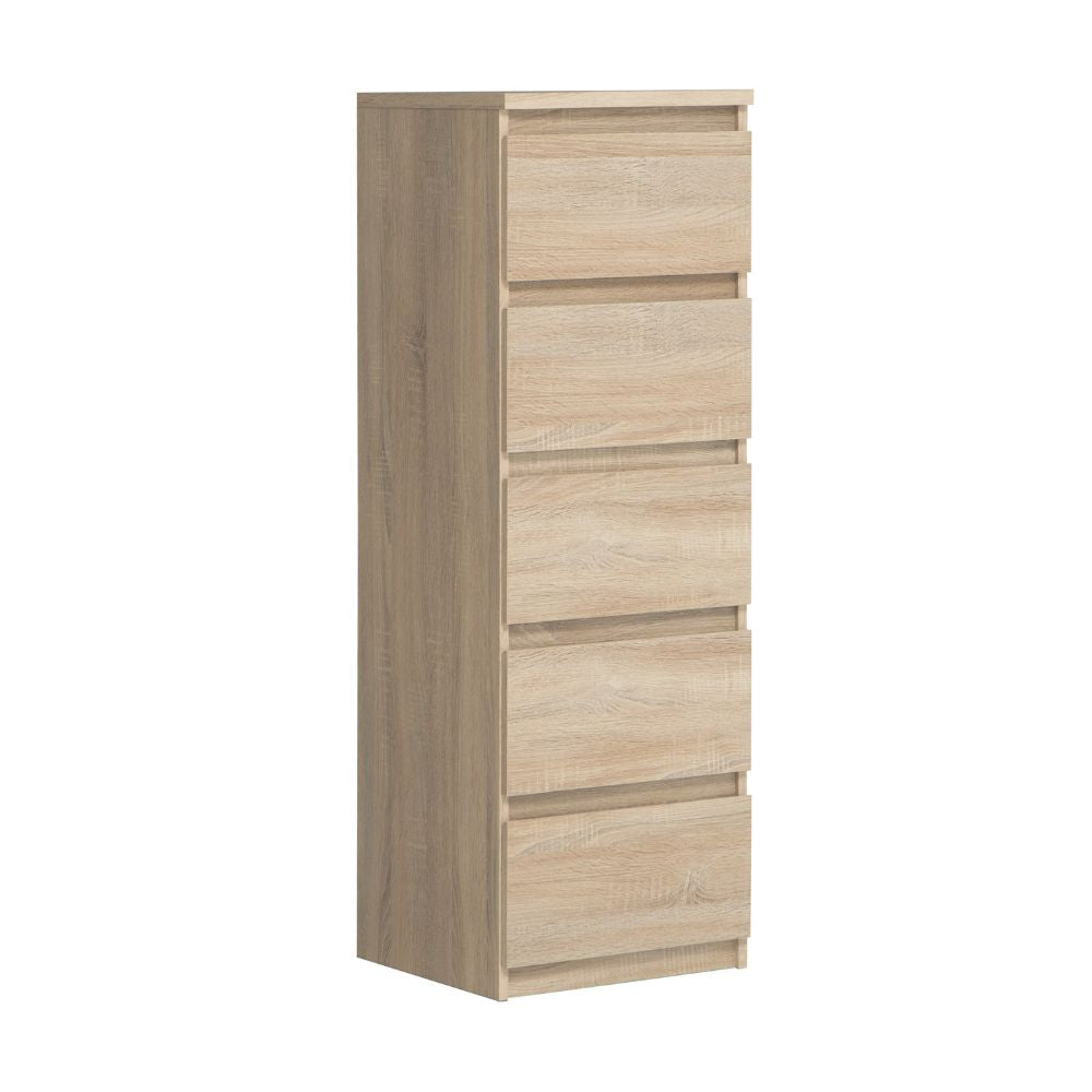Cassettiera 5 cassetti colore rovere 42x42.2x128H Morgan