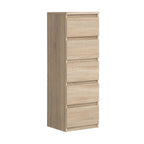 Cassettiera 5 cassetti colore rovere 42x42.2x128H Morgan