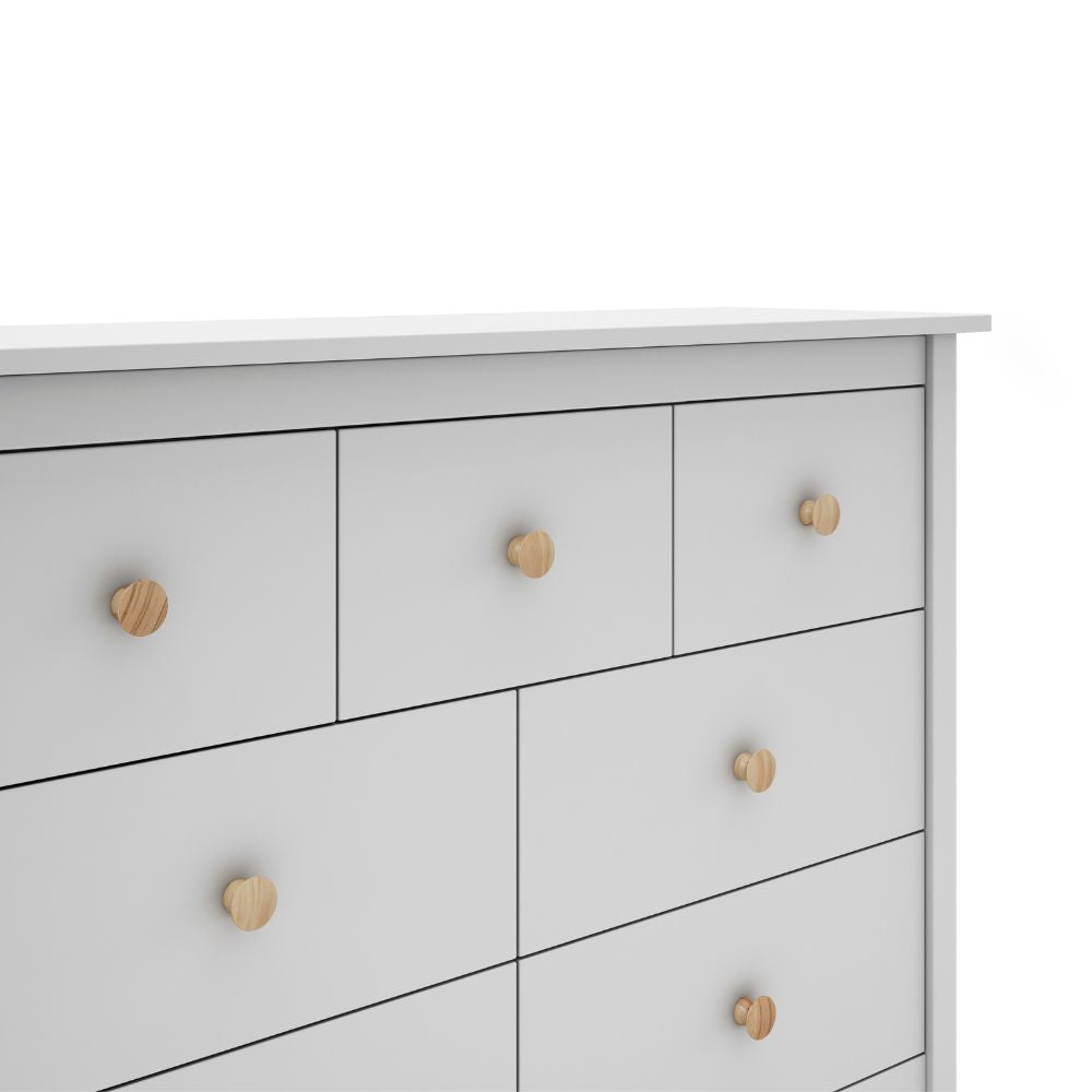 Commode en bois massif avec 7 tiroirs couleur blanc 110x40x80H cm - Max