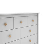 Commode en bois massif avec 7 tiroirs couleur blanc 110x40x80H cm - Max
