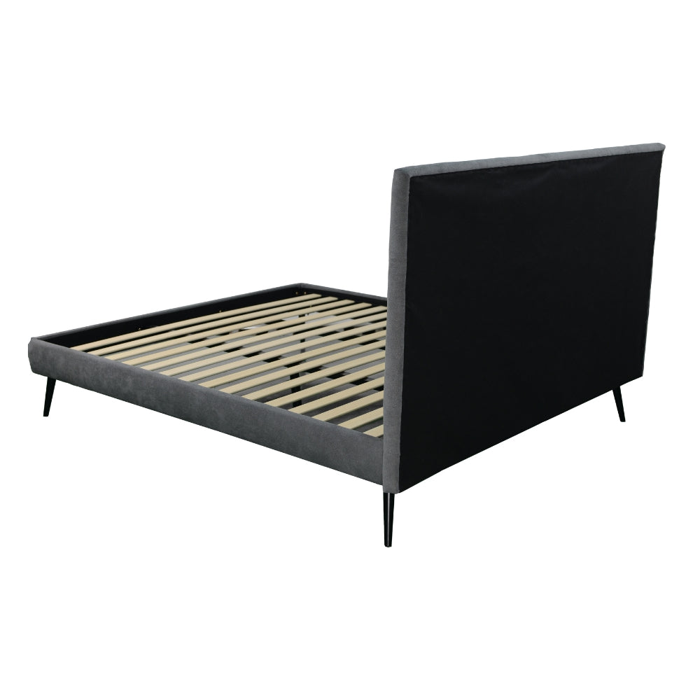 Lit simple avec sommier inclus tissu ash couleur gris - Stiletto